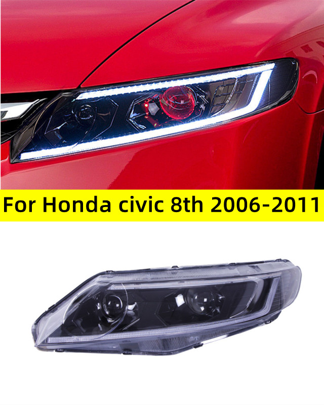 Car Styling Headlights for Honda Civic 8th 2006-2011 Devil's Eye Projector Lens Dynamic Signal DRL Headlamp Beam Accessory