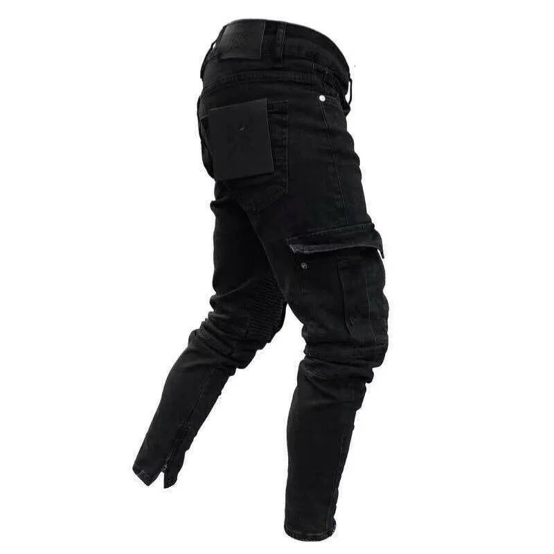Men's Pants Fashion Mens Slim Fit Urban Straight Leg Black Trousers Denim Casual Pencil Jogger Cargo Pants S3XL 231010