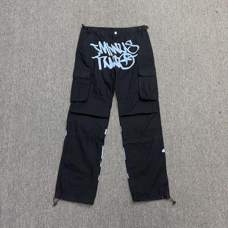 Men's Pants High Street Hip Hop Style Letter Printed Multi Pocket Hem Casual Muti Two Cargo Men Streetwear Workwear Sweatpants