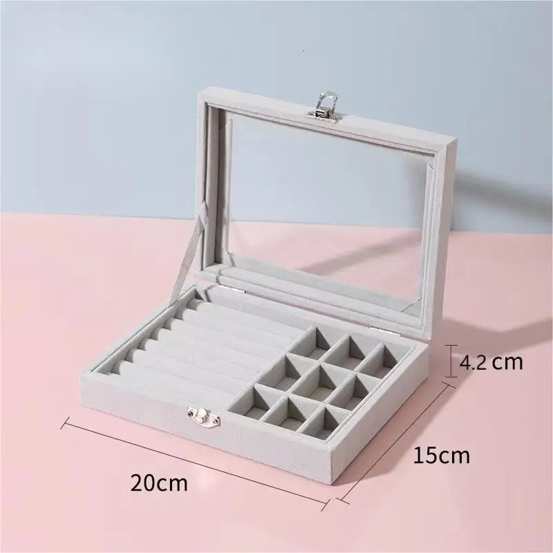 Jewelry Boxes Storage Box Earring Ring Necklace Organizers Transparent Jewlery Holder Display for Classification 231011