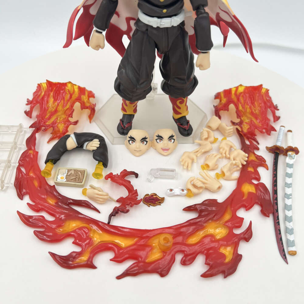 Mascot Costumes 14cm Figma #553 Demon Slayer Anime Figure Kyojuro Rengoku Kimetsu No Yaiba Action Figure 508-dx Nezuko Figurine Model Doll Toys