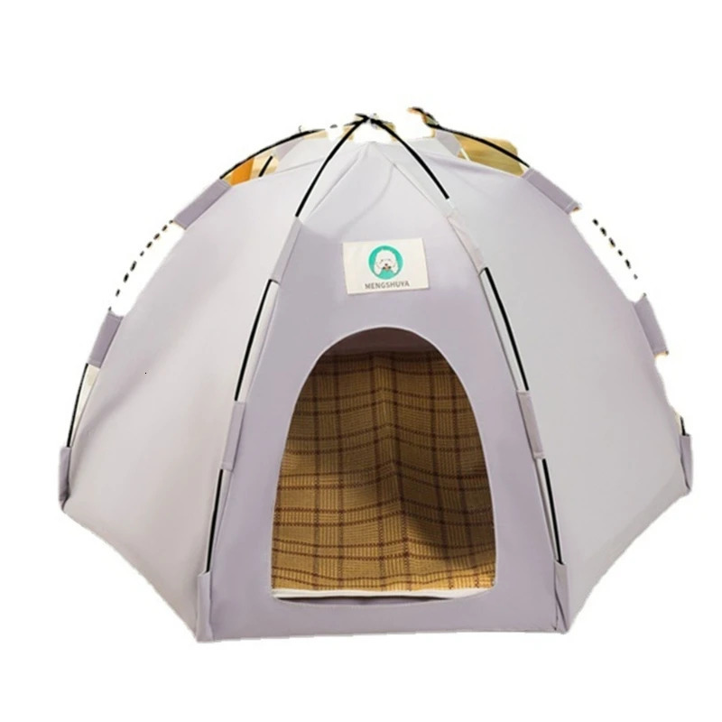 Cat Beds Furniture Pet Tent House Portable Removable Lightweight Teepee Puppies Cat Indoor Outdoor Kennels with Breathable Mesh Window 231011