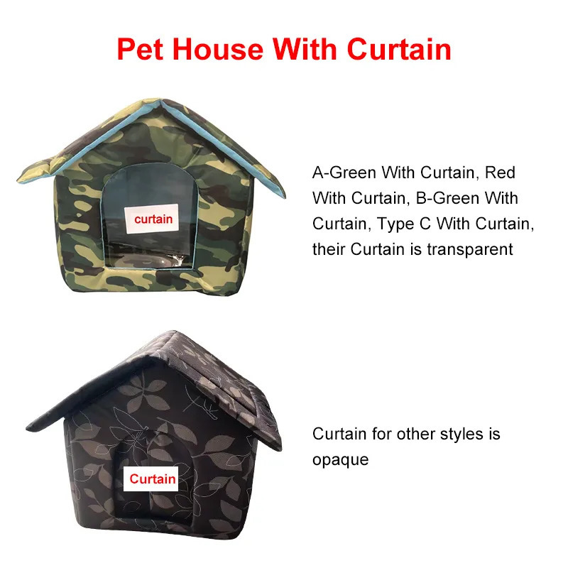 Cat Beds Furniture Foldable Cat House Outdoor Waterproof Pet House for Small Dogs Kitten Puppy Cave Nest with Pets Pad Dog Cat Bed Tent Supplies 23101
