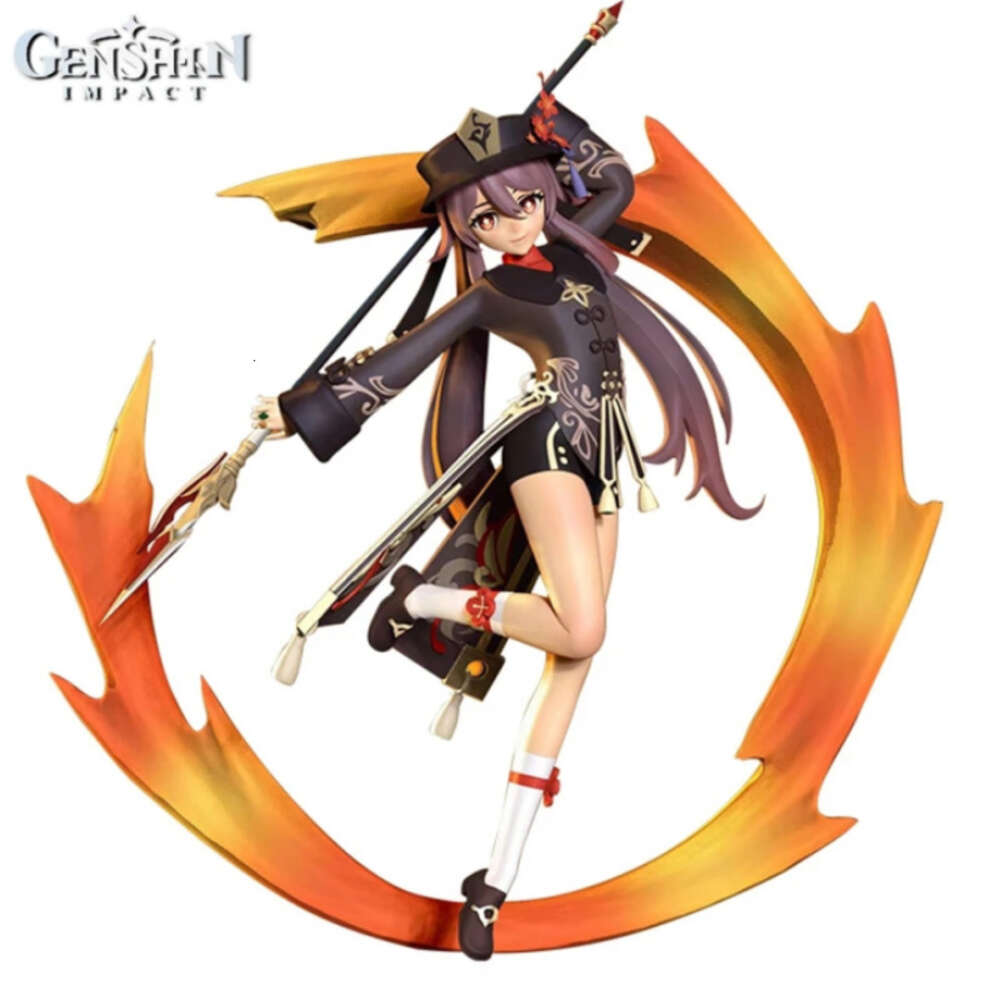 Mascot Costumes 24cm Anime Figure Genshin Impact Flaming Hu Tao Beautiful Girl Original Pvc Action Hutao Figurine Collection Model Toys Gifts