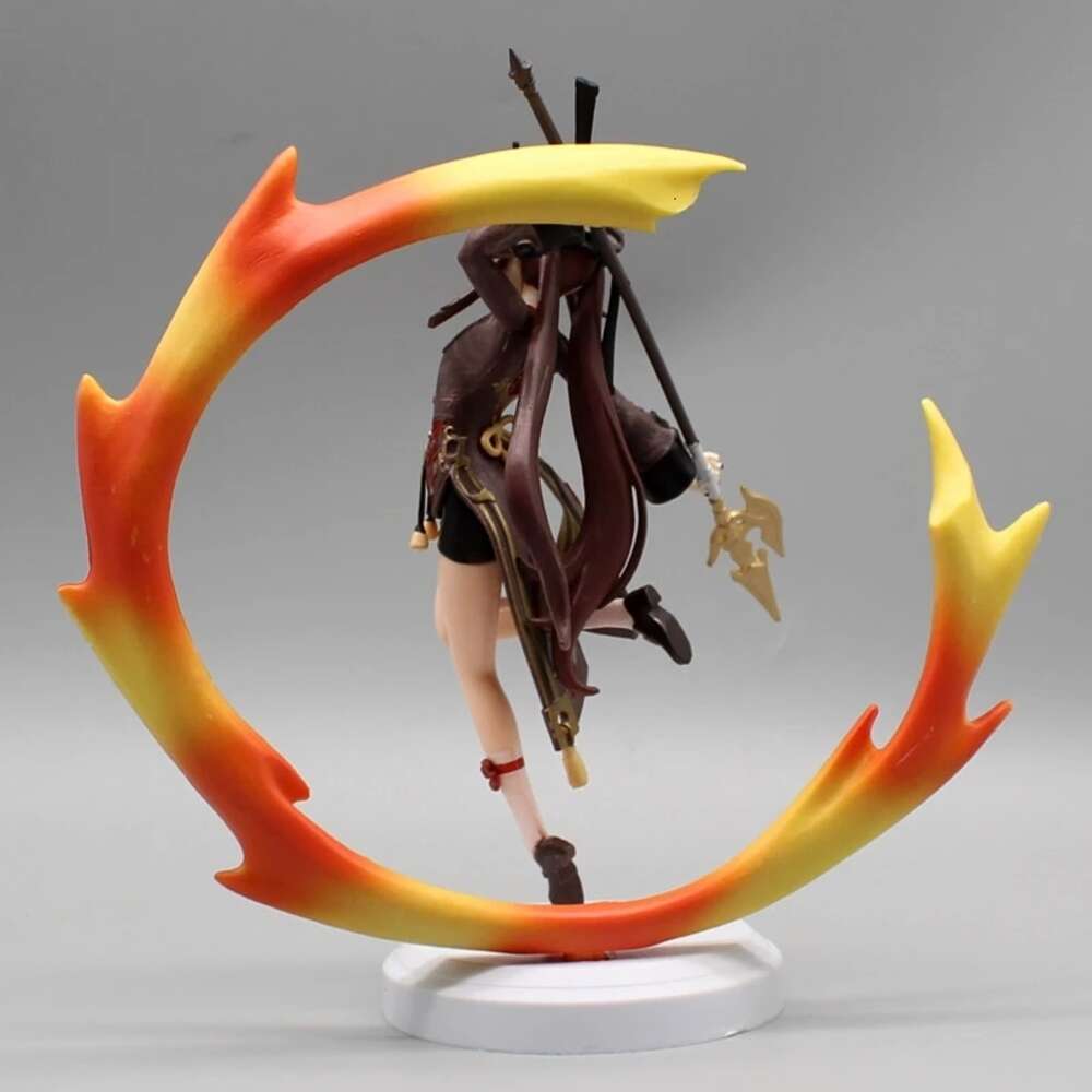 Mascot Costumes 24cm Anime Figure Genshin Impact Flaming Hu Tao Beautiful Girl Original Pvc Action Hutao Figurine Collection Model Toys Gifts
