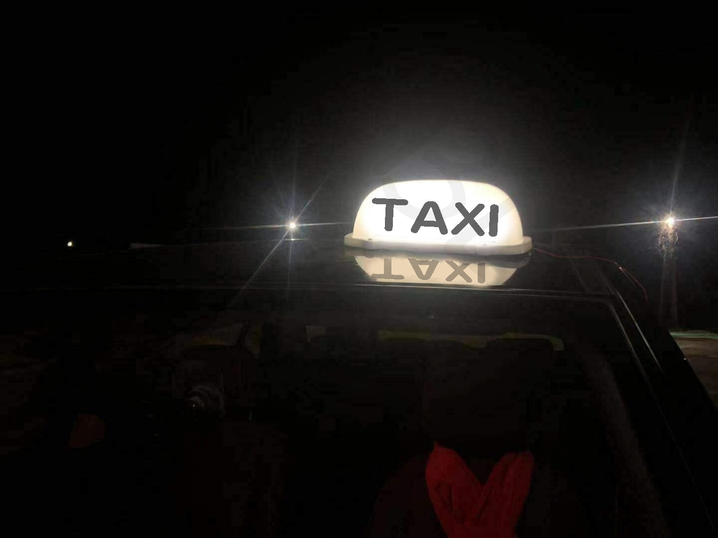 TAXI Cab Top Roof Sign USB Rechargeable Battery with Magnetic Base Waterproof Cab Indicator Sign Lamp Windshield WHITE NEW
