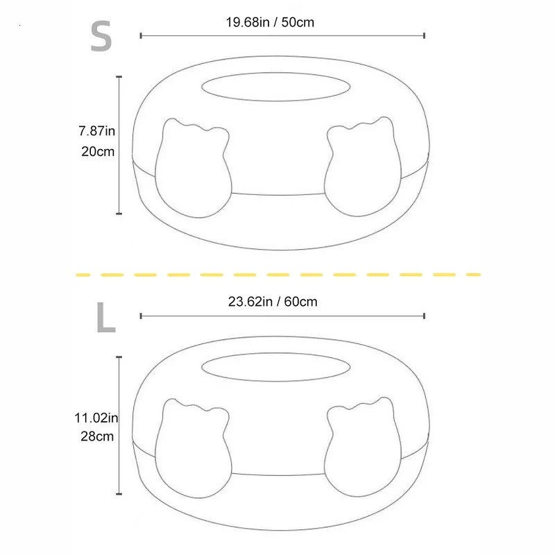 Cat Beds Furniture Cat Tunnel Bed 2 Holes Cats Hiding House All Seasons Felt Zipper Kitten Nest Basket Detachable Round Pet Play Tunnels Tube Toys 231