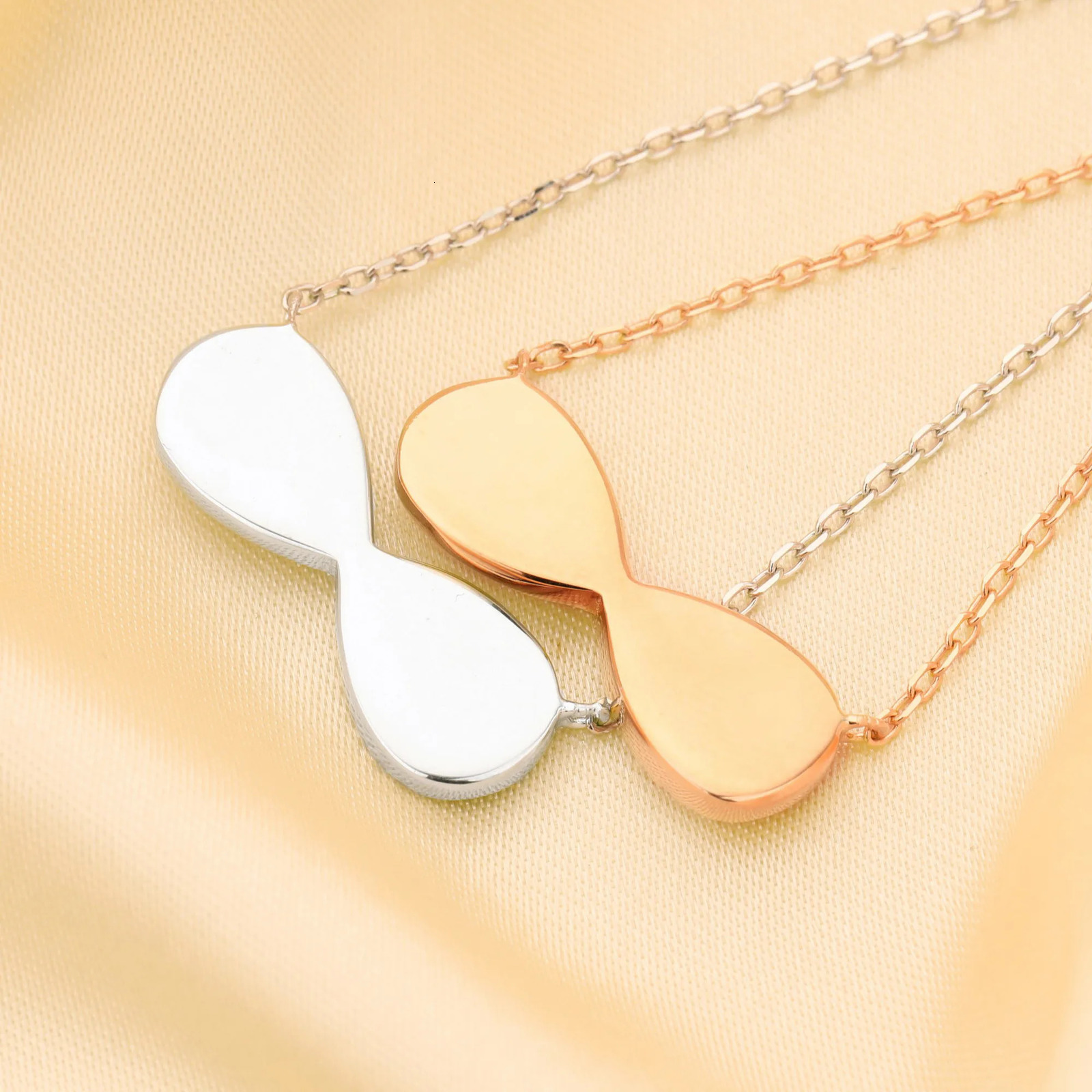 Charms Keepsake Breast Milk Resin Infinity Pendant Settings Double 8x10MM Pear Bezels 925 Sterling Silver Necklace 16''2'' 1431163