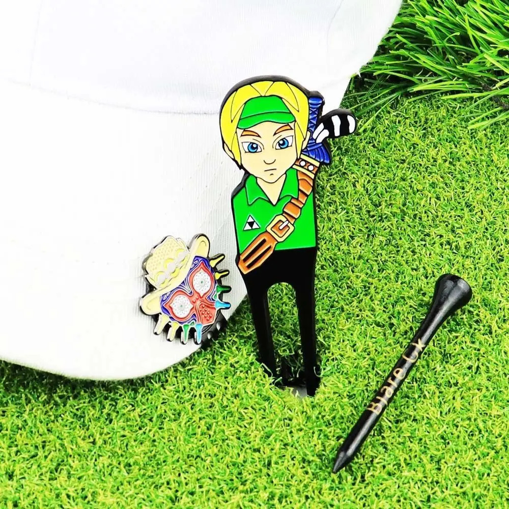 Other Golf Products Practical Divot Repair Tool Anti Scratch Durable Green Fork Creative Magnetic Cap Clip 231010