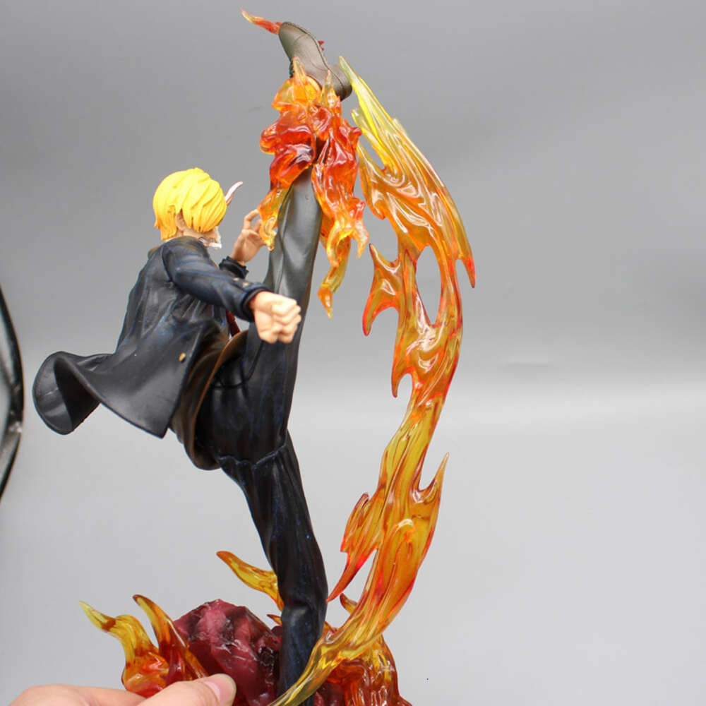 Mascot Costumes 30cm Anime One Piece Vin Sanji Sculpture Fire Battle Gk Statue Pvc Collectible Action Figures Model Doll Toys Kids Gift