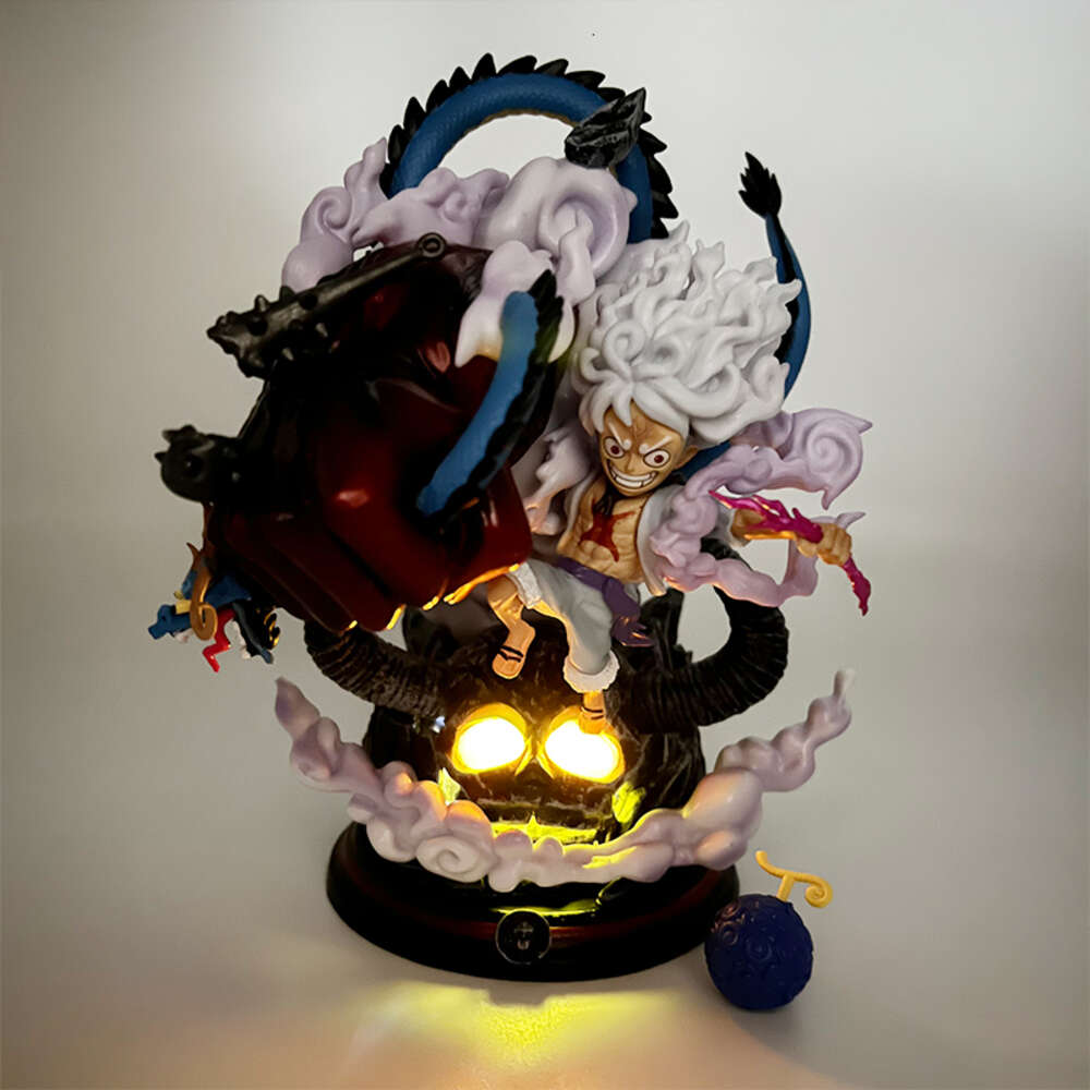 Mascot Costumes 22cm One Piece Luffy Anime Figure Four Emperors Monkey D. Luffy Action Figure Sun God Nika Gear 5 Luffy Figurines Model Doll Toy