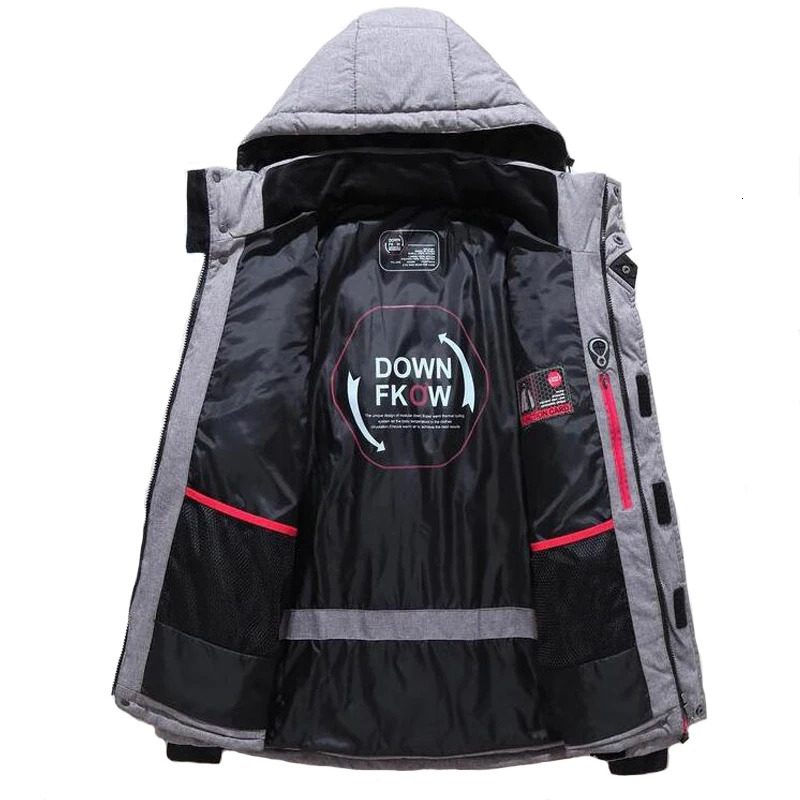 Men's Down Parkas Down Jacket Male Winter Parkas Men -20 Degree White Duck Down Jacket Hooded Outdoor Thick Warm Padded Snow Coat Oversize M-4XL 