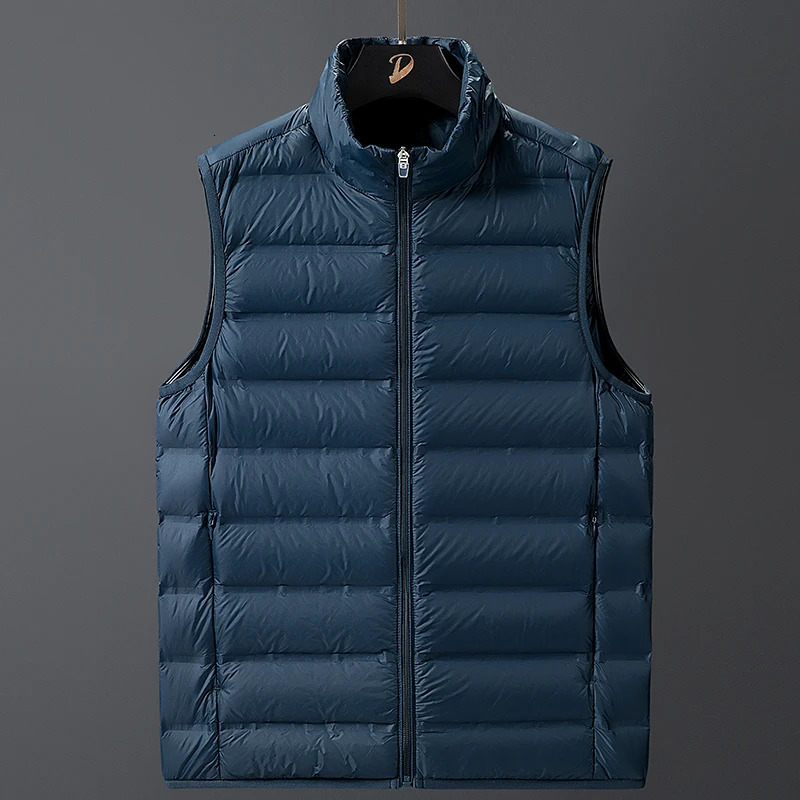Men's Vests Men Winter Ultralight Classic Warm Down Sleeveless Jacket Vest Waistcoat Autumn Casual Outwear White Duck 8XL 231011