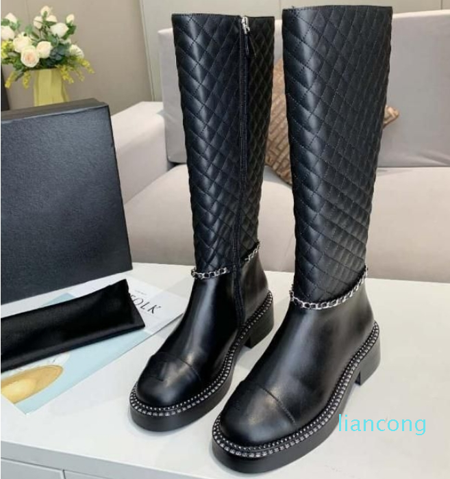 New luxury women high boots knee leather shoes ladies zipper martin boot Ankle Boot
