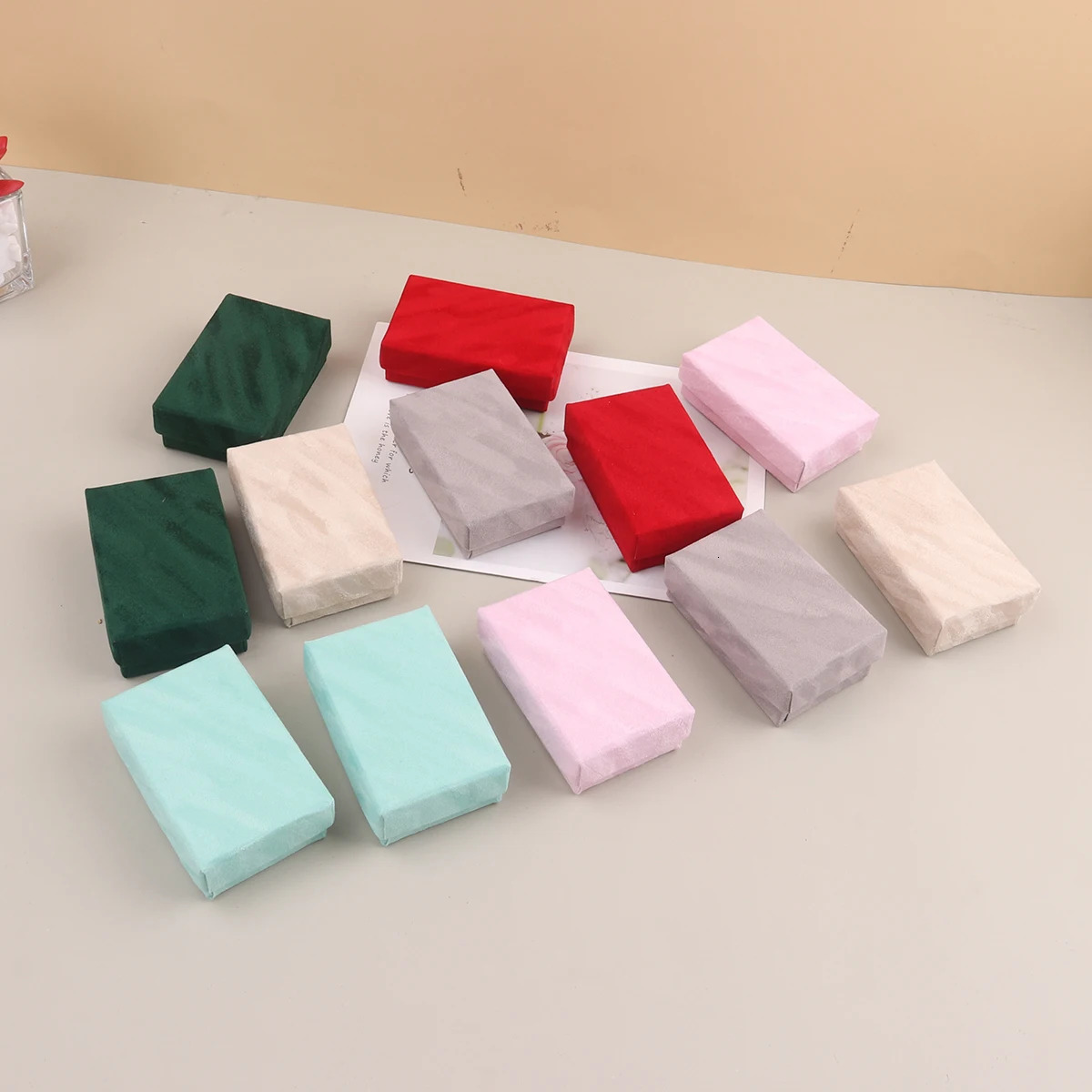 Jewelry Boxes 6pcs Velvet Set Gift Box Ring Necklace Bracelets Earring Packaging With Sponge Inside Rectangle 231011
