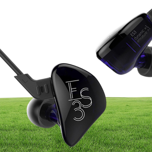 Headphones Earphones KZ Es3 Balanced Armature tech73 With Dynamic Inear Eartips And Earphone Driver Noise Cancelling Headset2680651