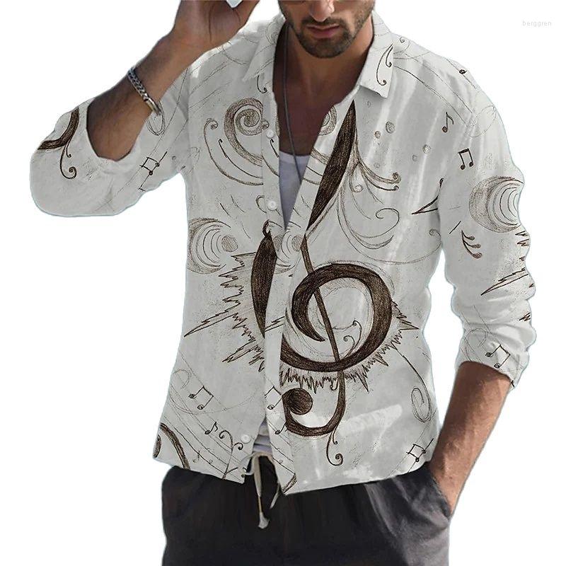 Stylish Men's 3D Music Hawaiian Shirt - Perfect Summer Vibes, Breathable Rayon Fabric