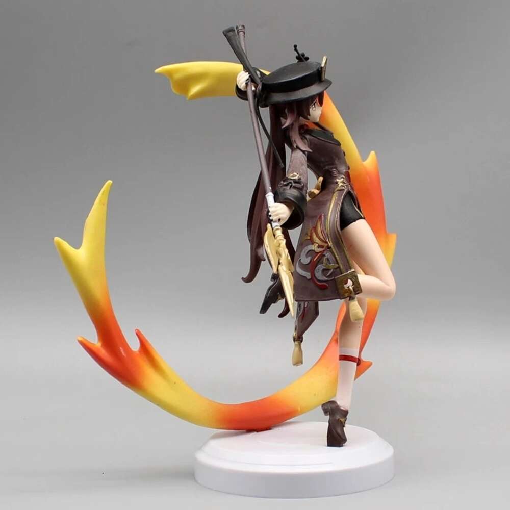 Mascot Costumes 24cm Anime Figure Genshin Impact Flaming Hu Tao Beautiful Girl Original Pvc Action Hutao Figurine Collection Model Toys Gifts