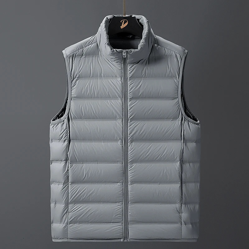 Men's Vests Men Winter Ultralight Classic Warm Down Sleeveless Jacket Vest Waistcoat Autumn Casual Outwear White Duck 8XL 231011