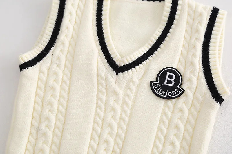 Clothing Sets 15T Back To School Outfits for Boys Girls Knitted Sweater Vest White Shirts Pants or Dresses Suits Baby Boy Clothes Set 231010