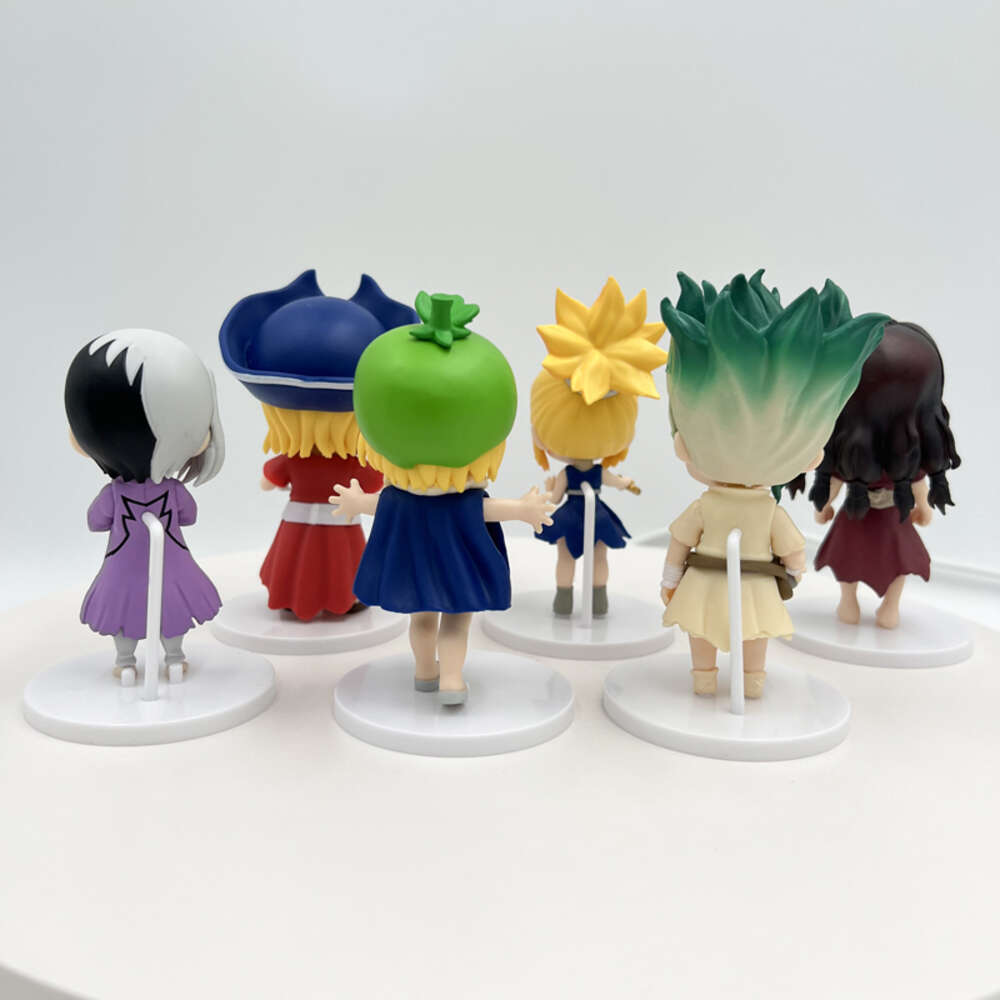 Mascot Costumes 6pcs/set Dr.stone Anime Figure Ishigami Senkuu Action Figure Amber/suika/asagiri Gen Figurine Adult Collectible Model Doll Toys