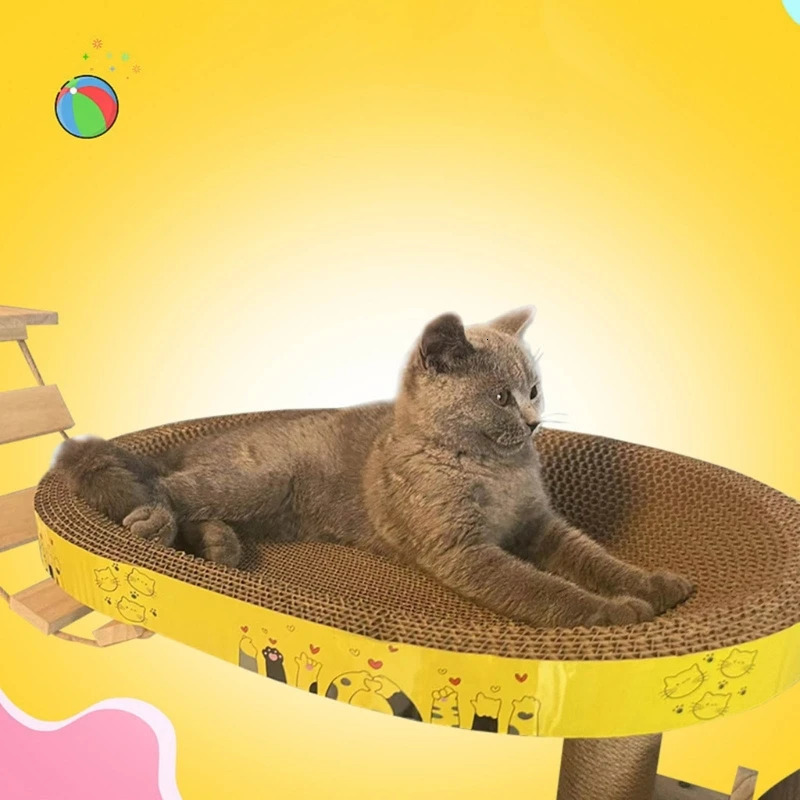 Cat Furniture Scratchers Non-lint Corrugated Scratch Board Round Oval Scratching Pads for Cat Sharpen Nails Tool Cat Bed Juguetes Para Gato Cat Furnit