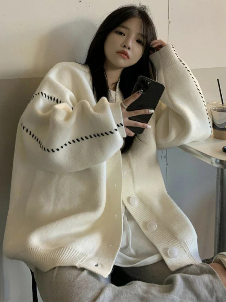 Women's Sweaters Sweater Cardigan Women Oversized Loose Coats Autumn Winter Sweet Jacket Korean Fashion College Style Cardigans Female Sueteres 2