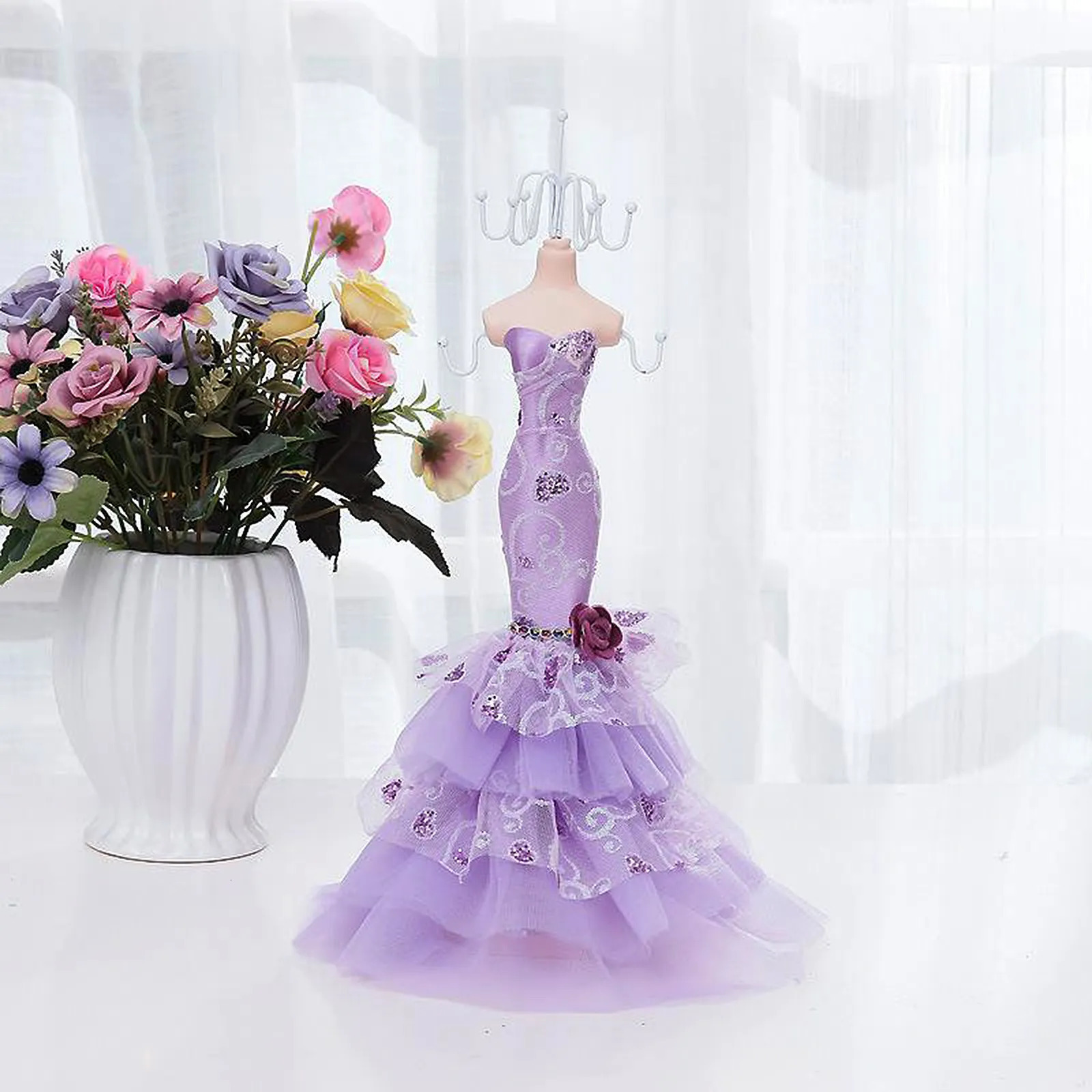 Jewelry Boxes Display Stand Mannequin Earring Necklace Hanger Rack Necklaces Bracelets Earrings Show Jewellery Storage 231011