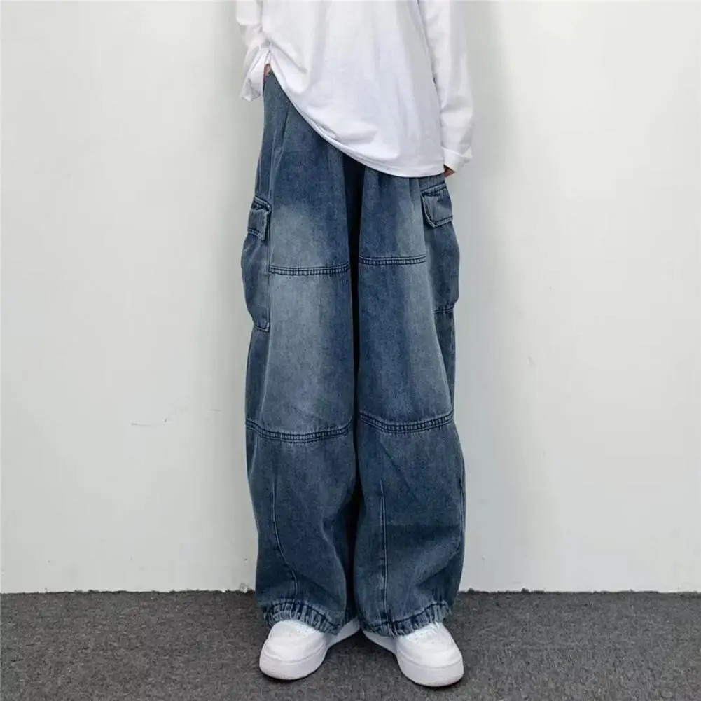 Men's Jeans Women Vintage Y2K Streetwear Baggy Cargo Jeans High Waisted Straight Wide Leg Pants Denim Trousers Fairy Grunge Alt Clothes 231011