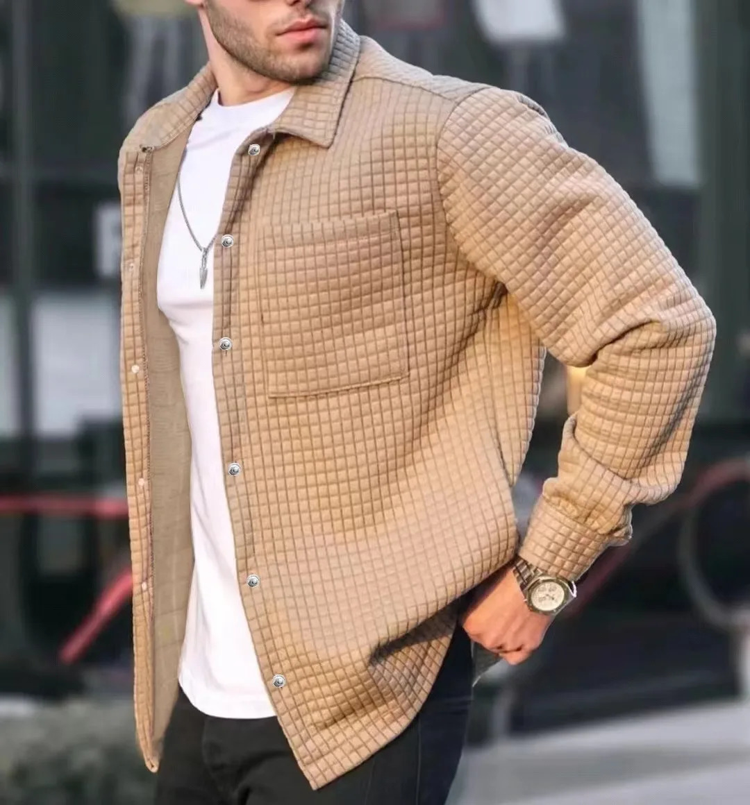Men's Jackets Fashion Coat Plaid Lapel Casual White Jacket Autumn And Winter Solid Color Sports Outdoor Bomberiacket Man clothing 2023 231010