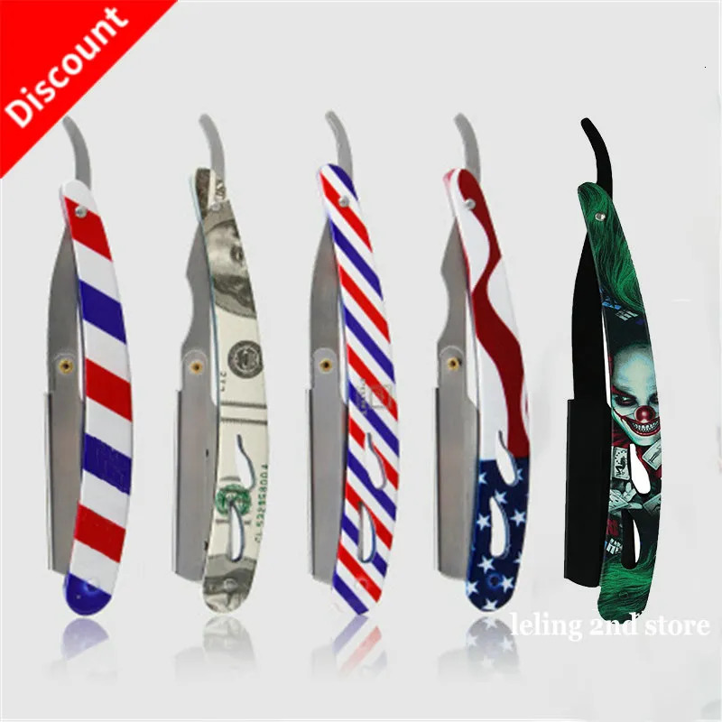 Razors Blades Colourful Professional Manual Shaver Straight Edge Stainless Steel Sharp Barber Razor Folding Shaving Beard Cutter Wholesale 231011