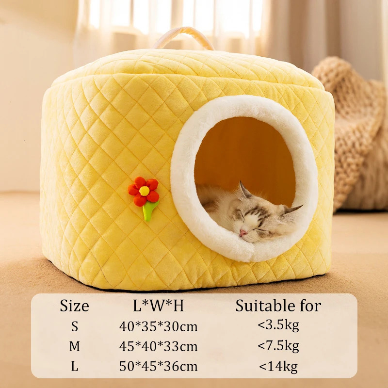 Cat Beds Furniture Warm Winter Cat Nest Square Portable Cat Dog House Comfortable Breathable Deep Sleep Pet Nest for Small Medium Cat Pet Supplies 231