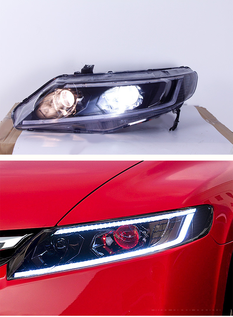 Car Styling Headlights for Honda Civic 8th 2006-2011 Devil's Eye Projector Lens Dynamic Signal DRL Headlamp Beam Accessory