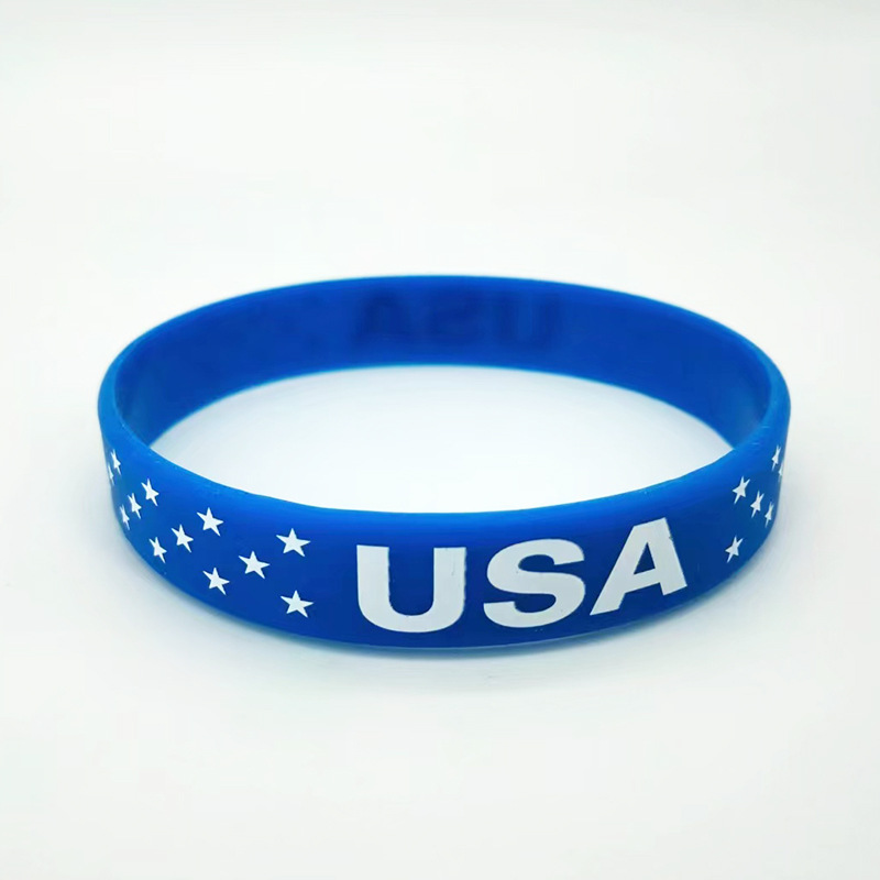 USA Thin Blue Line American Flag Bracelets Silicone Wristband