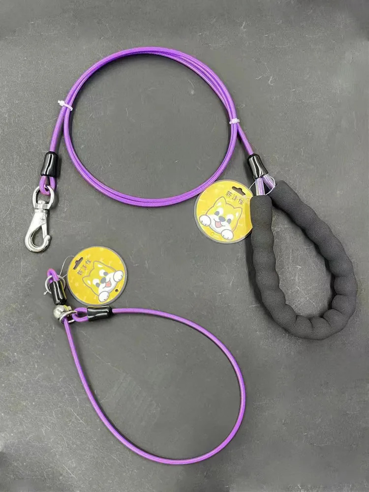 Cat Collars Leads Steel Wire Dog P Chain Collar Leash Set Training Choke Collar for Cat Big Pet Dog Puppy Slender Tough Lead Rope Colored Walking 2310