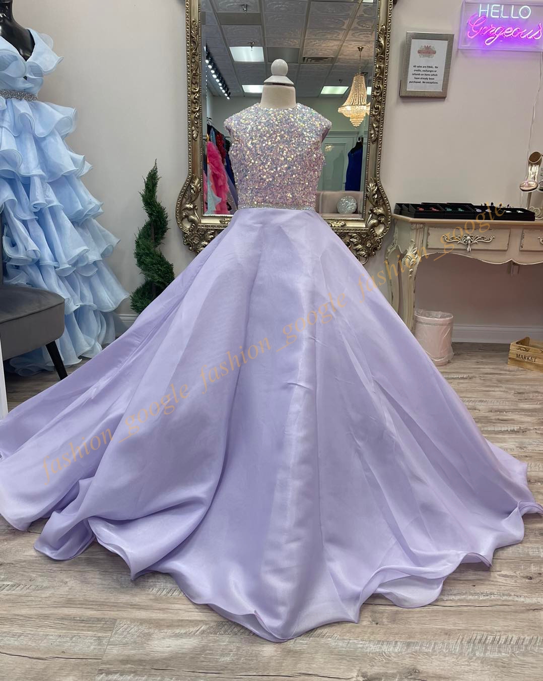 Bubblegum Girl Pageant Dress 2024 Cap Sleeves Sequin Shimmer Chiffon Little Kid Fun Fashion Runway Drama Cocktail Party Gown Toddler Teen Preteen Miss