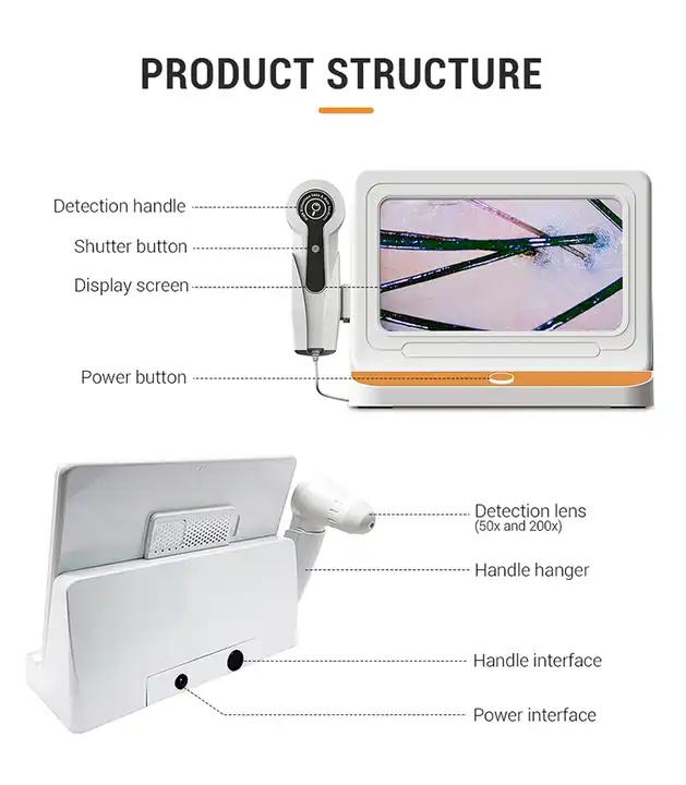 Portable HD Hair Follicles Scalp Scanner Detector Hair Analyzer / Skin And Scalp Hair Analysis Machine
