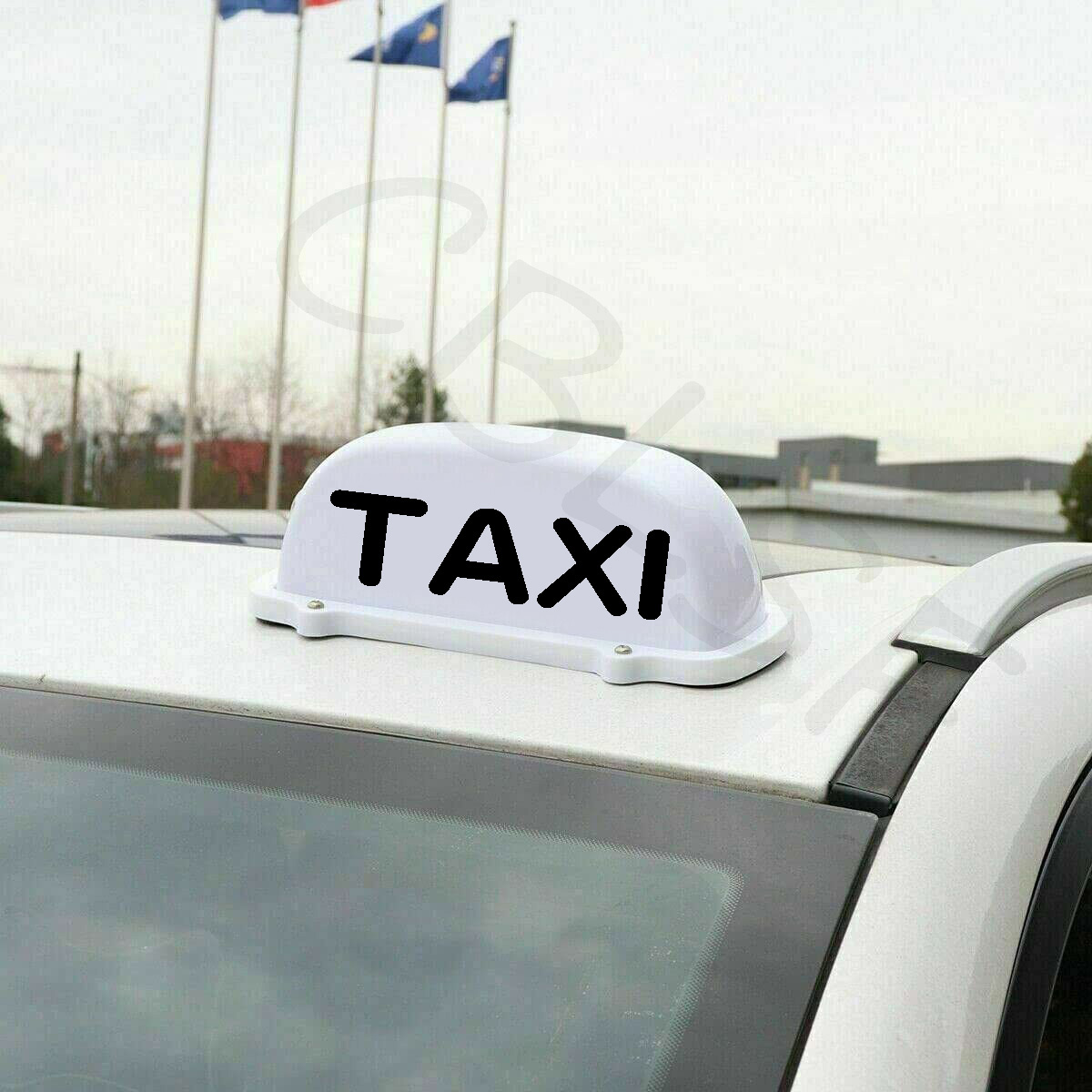 TAXI Cab Top Roof Sign USB Rechargeable Battery with Magnetic Base Waterproof Cab Indicator Sign Lamp Windshield WHITE NEW