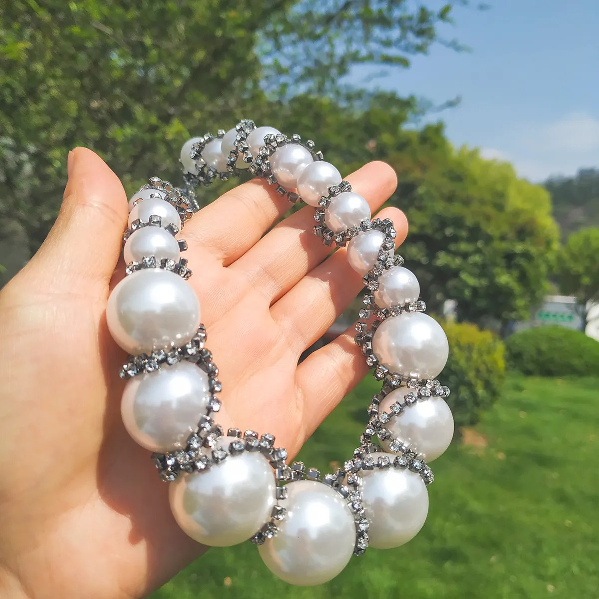 Chokers Vedawas Bright Artificial Pearl Necklace for Women Party 2023 Trend Jewelry 231010
