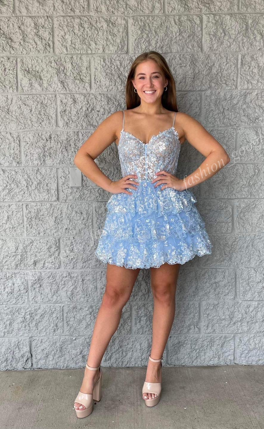 Sparkling Homecoming Dress 2k24 Short Ruffles Corset Spaghetti Lady Pageant Winter Formal Evening Cocktail Party Hoco Gown Runway Gala Black-Tie Lilac