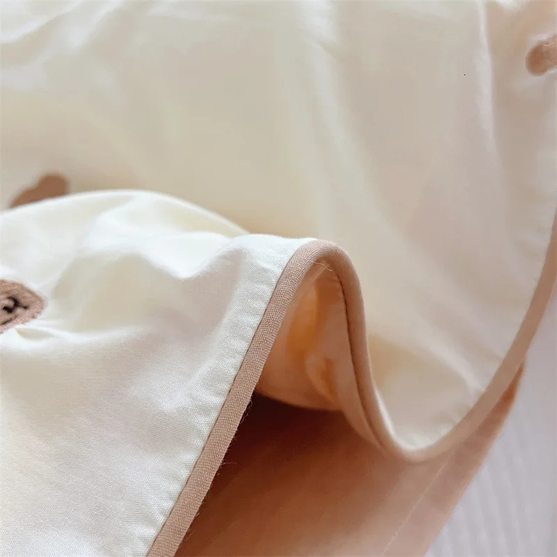 Bedding Sets 3PCS Baby Boys Set Bear Embroidered Cot Crib Cotton Korean Duvet Cover SheetPillowcase 231010