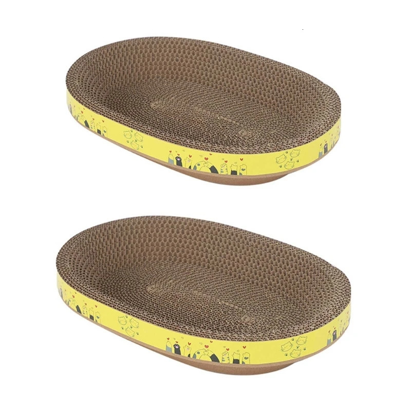 Cat Furniture Scratchers Non-lint Corrugated Scratch Board Round Oval Scratching Pads for Cat Sharpen Nails Tool Cat Bed Juguetes Para Gato Cat Furnit