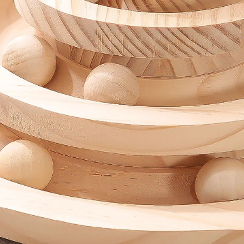 Cat Toys Wooden 2/3 Levels Pet cat Toy Tower Tracks Disc cat Intelligence Amusement Triple Play Disc Cat toys ball Training Toys 231011