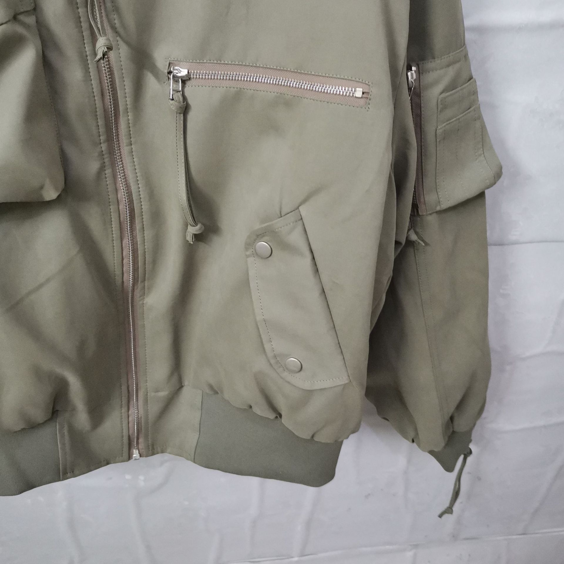 GRAILZ Pocket Flight Jacket Casual Loose Zippered Jacket Cotton Jacket Men Bomber Zipper Cotton Jacket for Men