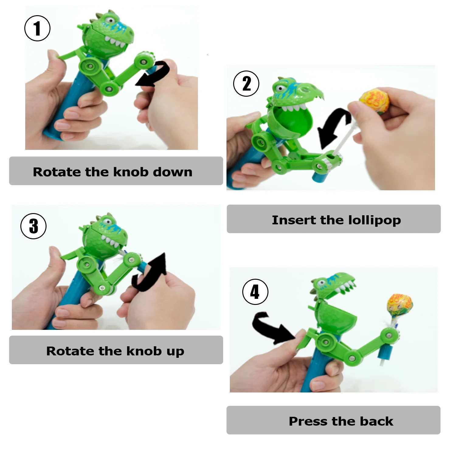 Cat Toys 4 Pcs Lollipop Robot Holder Novelty Relax Toy Cute Creative Gifts Lollipop cat toy catnip Big Mouth Dinosaur Catnip Ball 231011