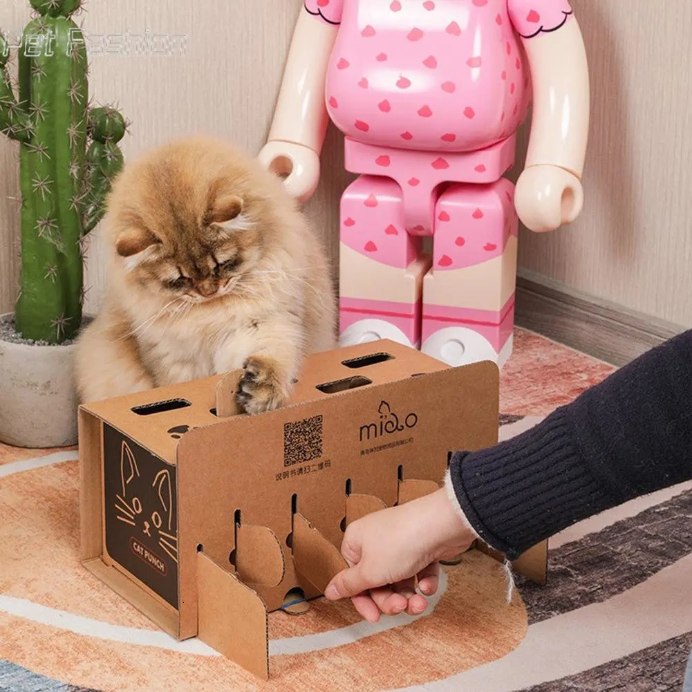 Cat Toys Cat Punch Scratch Interactive Mole Mice Game Toy DIY Mouse Pop Up Puzzle For Cats Treat Exercise Training Cat Toy Supplies 231011