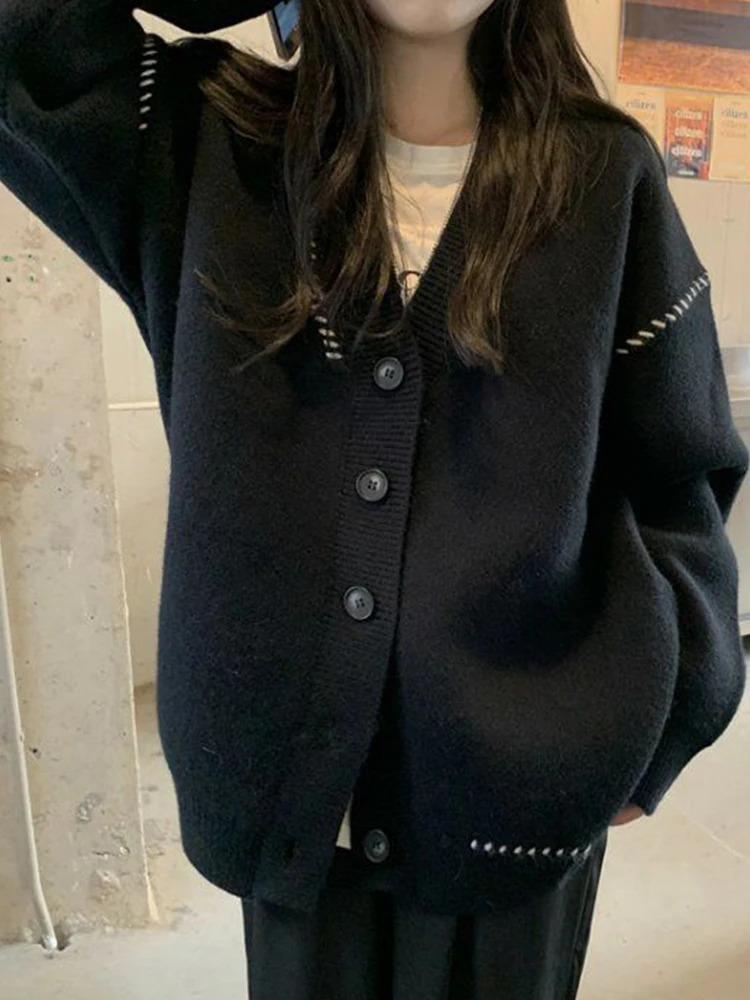 Women's Sweaters Sweater Cardigan Women Oversized Loose Coats Autumn Winter Sweet Jacket Korean Fashion College Style Cardigans Female Sueteres 2