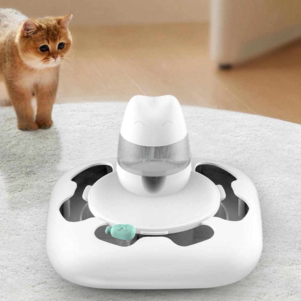 Cat Toys Interactive Pet Cat Toy Dog Feeding Plate Game Predator Bowl Puzzle Slow Food Training USB charging Cats Food Toy Pet Supplies 231011