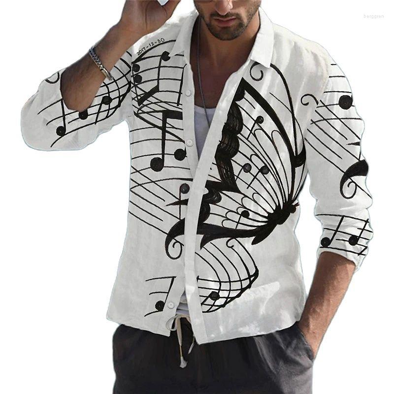 Stylish Men's 3D Music Hawaiian Shirt - Perfect Summer Vibes, Breathable Rayon Fabric