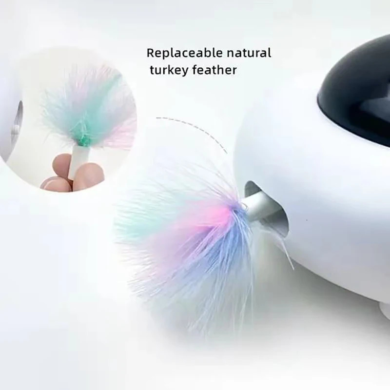 Cat Toys Smart Cat-teasing Stick Electric Cat Toy Electric Hair Suction Cat Hair Removal Automatic Steering Cat-teasing Wheel 231011